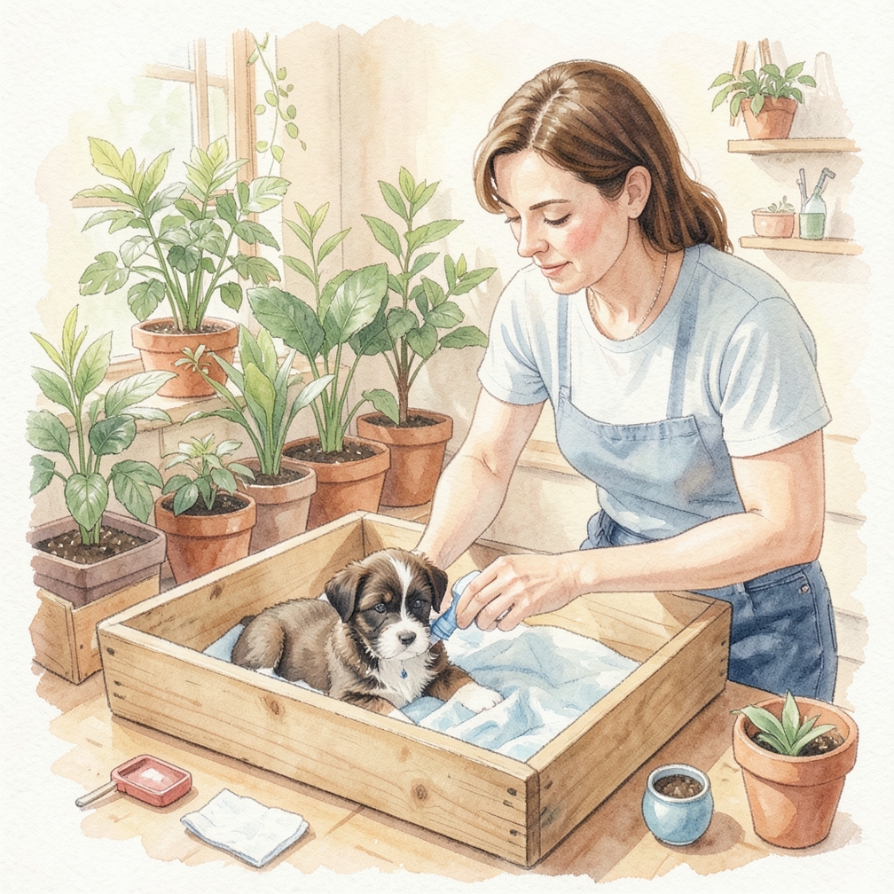 how to clean and disinfect a whelping box