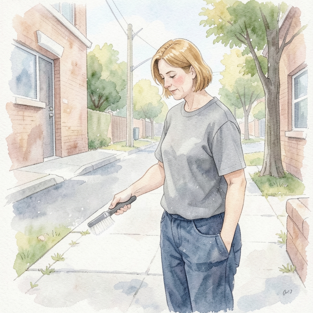 Sweep away any dirt or debris.