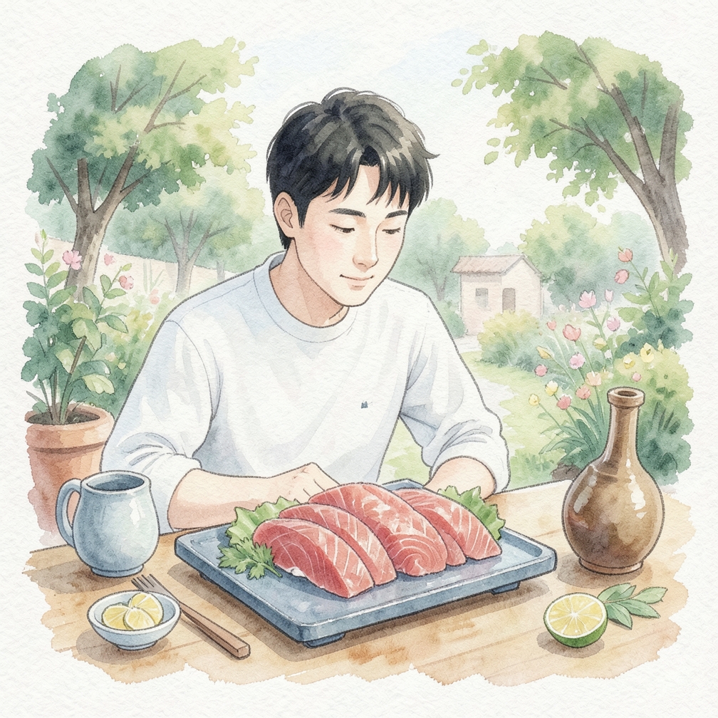 Choose fresh vegetables to pair with sashimi.