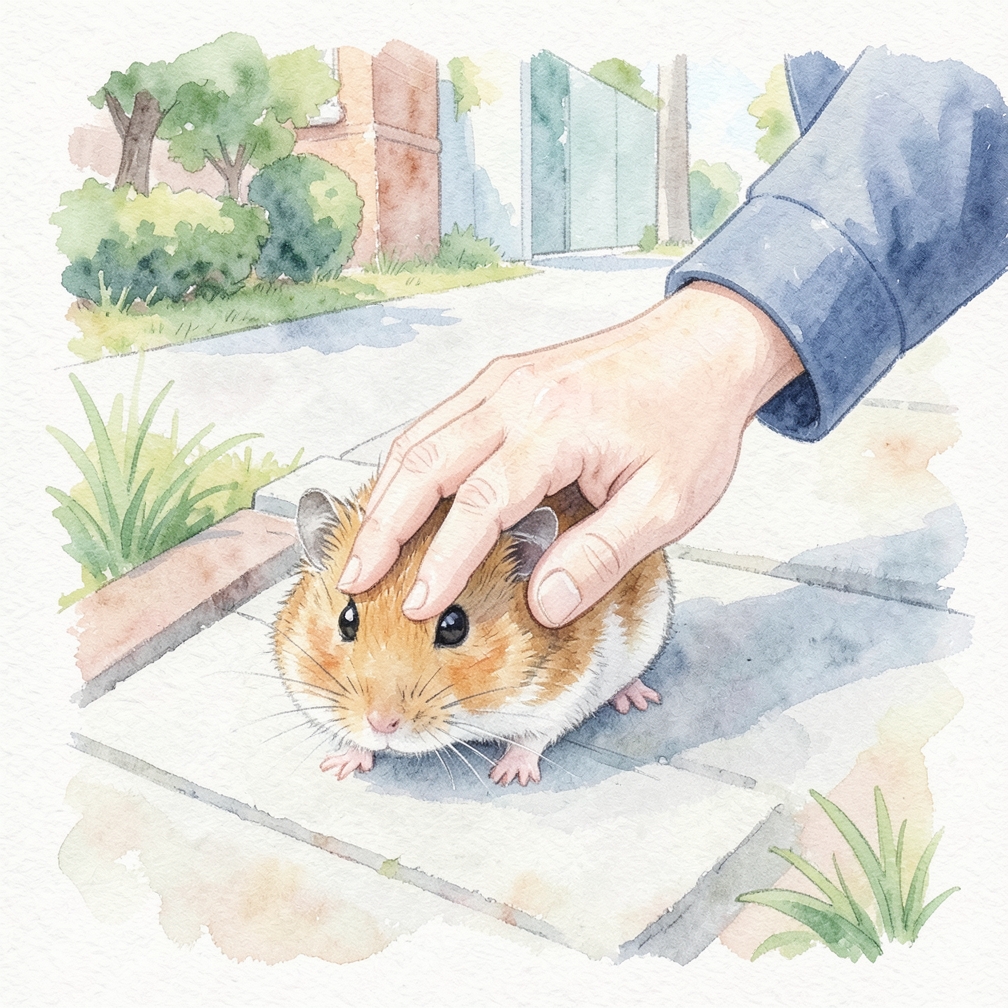 Start carefully inserting your hand into the cage.