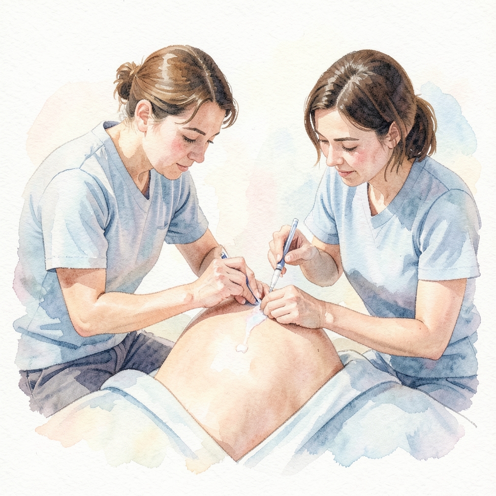 Rub cream or ointment onto the person’s skin to protect it.
