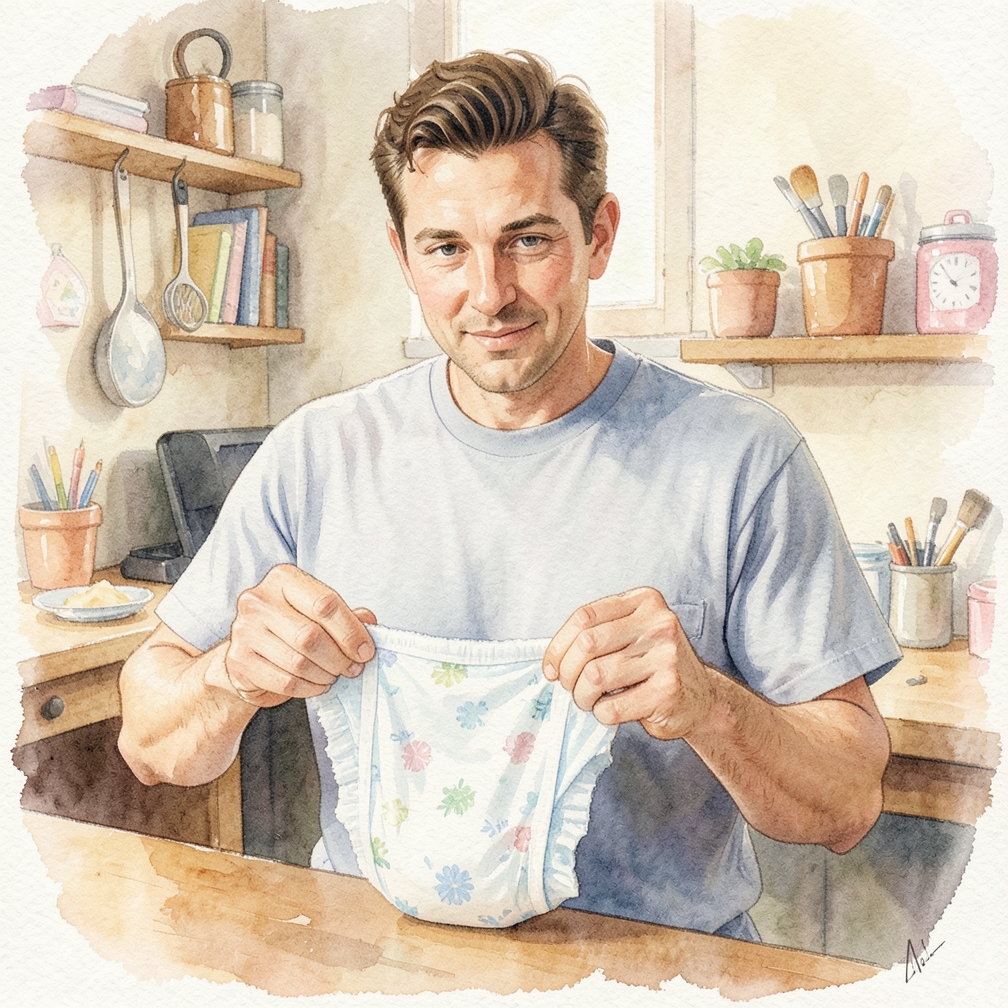 Secure the tabs at the front of the diaper.