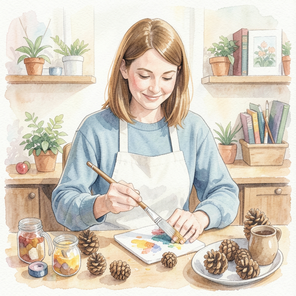 How to Handle Paint Pine Cones Step by Step