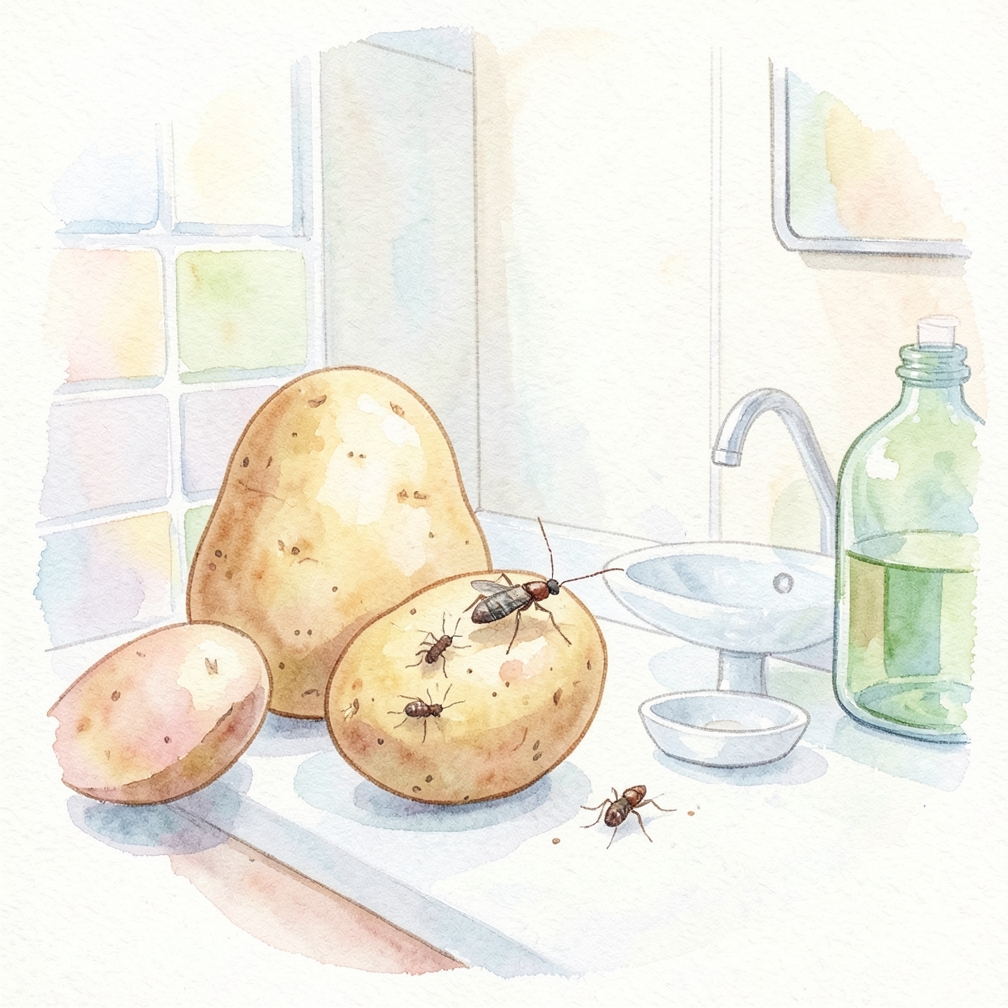 Lure larvae out with potato chunks.