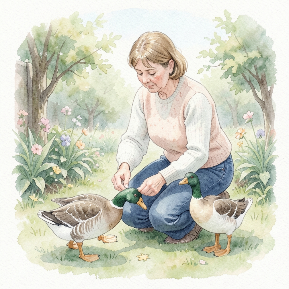 Feed geese bite-sized portions.