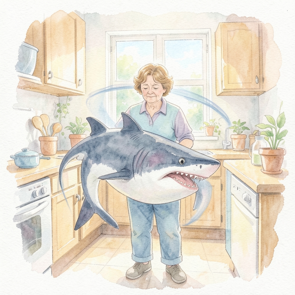 A shark swimming around you can indicate you feel stressed.