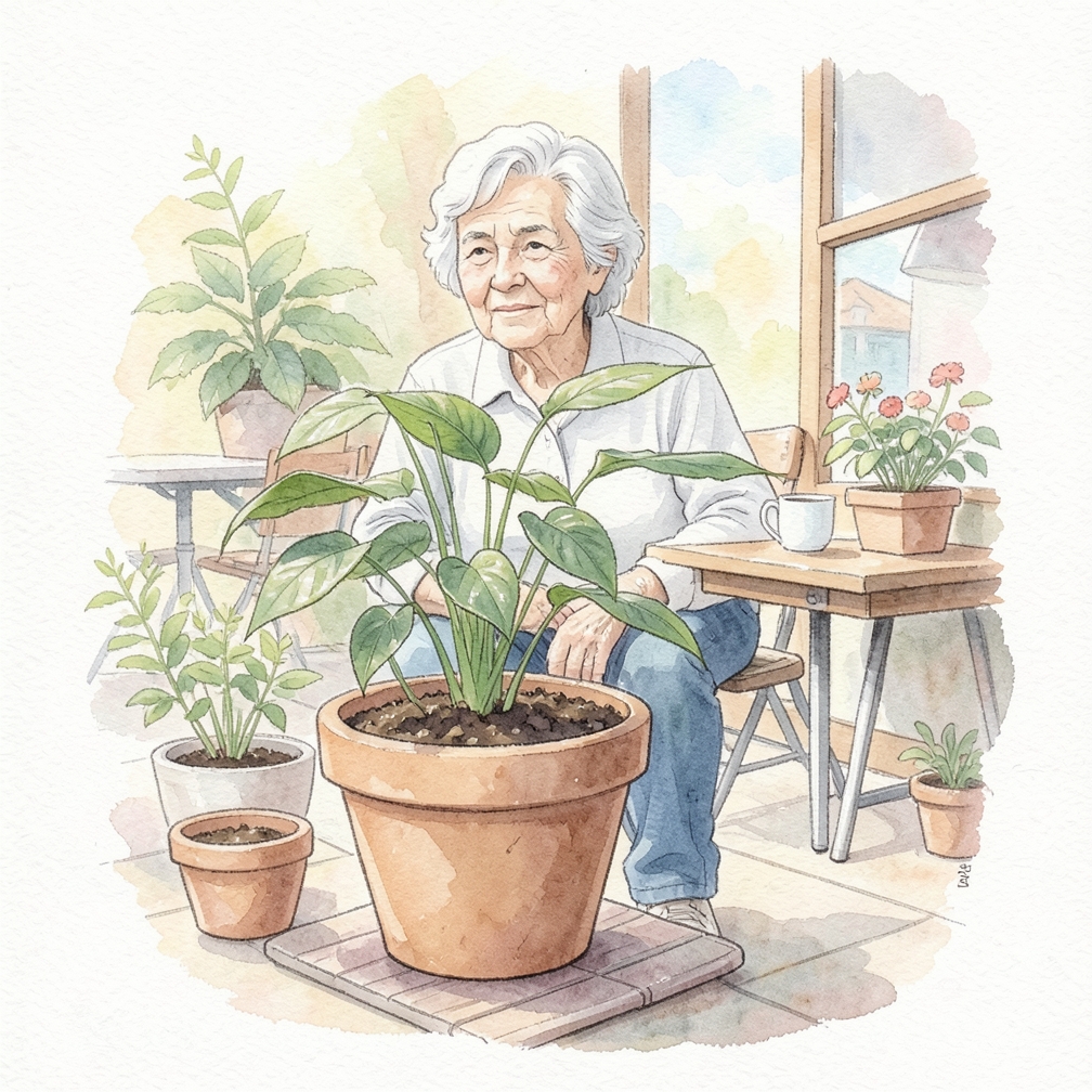 Fill your liner with potting soil.
