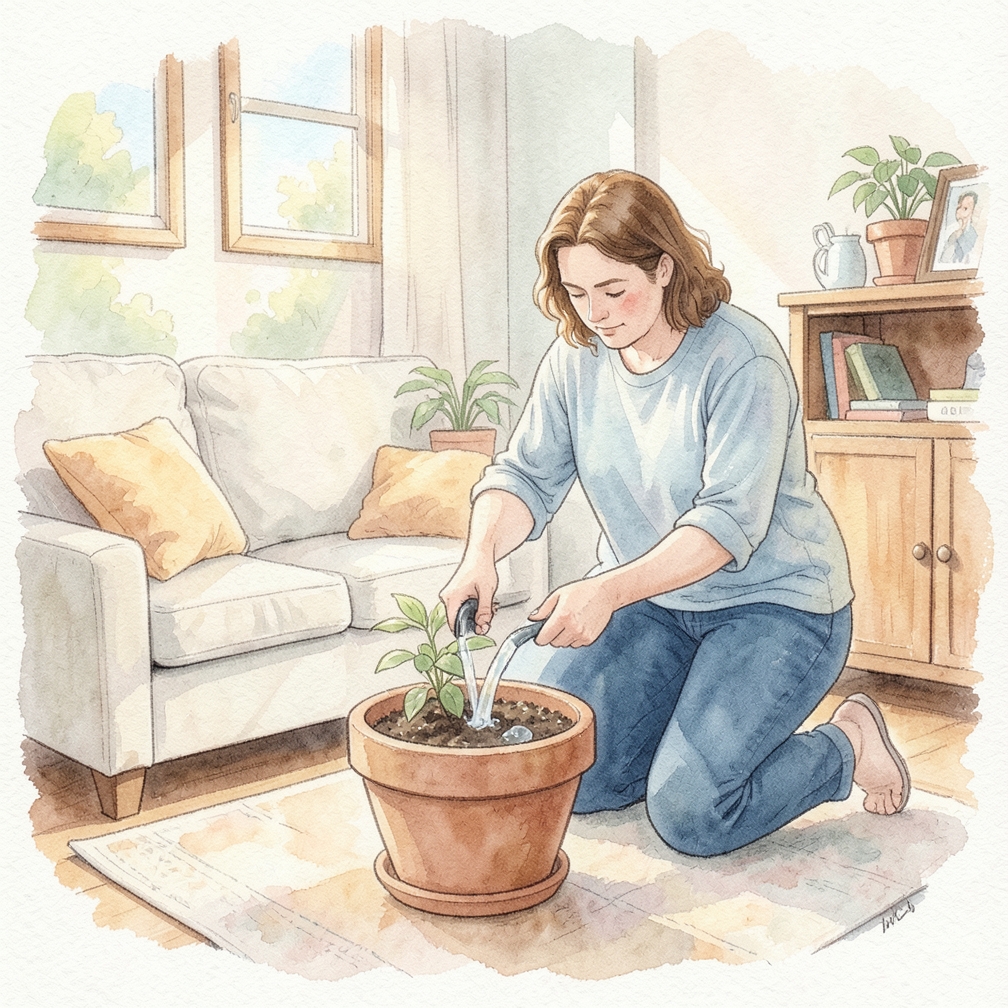 Place your pot in sunlight and water regularly