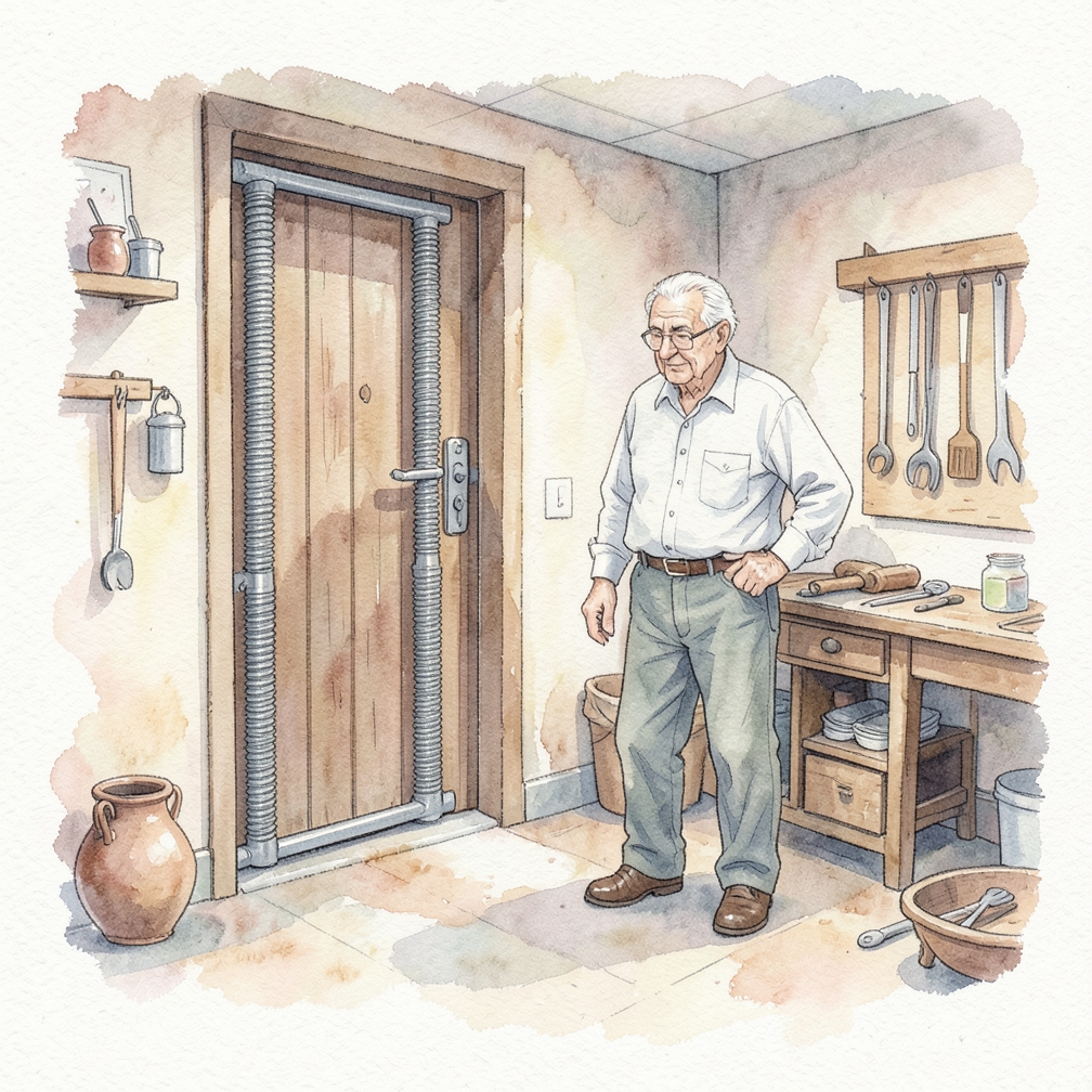 Open a spring loaded door trap