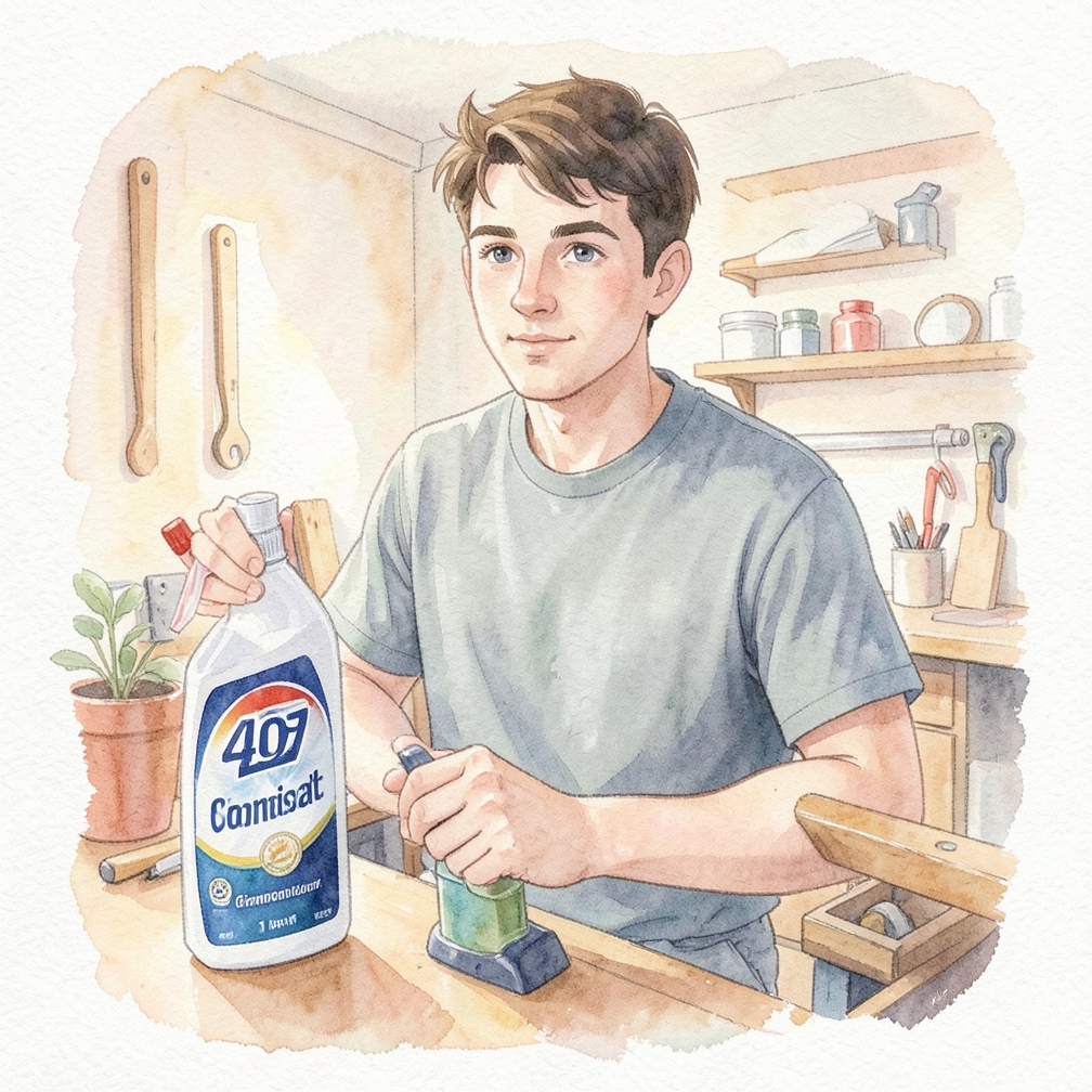 Remove any remaining adhesive with a commercial cleaner.