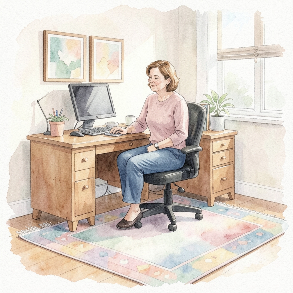Reduce sound reflection with an area rug for a hard-surfaced floor.