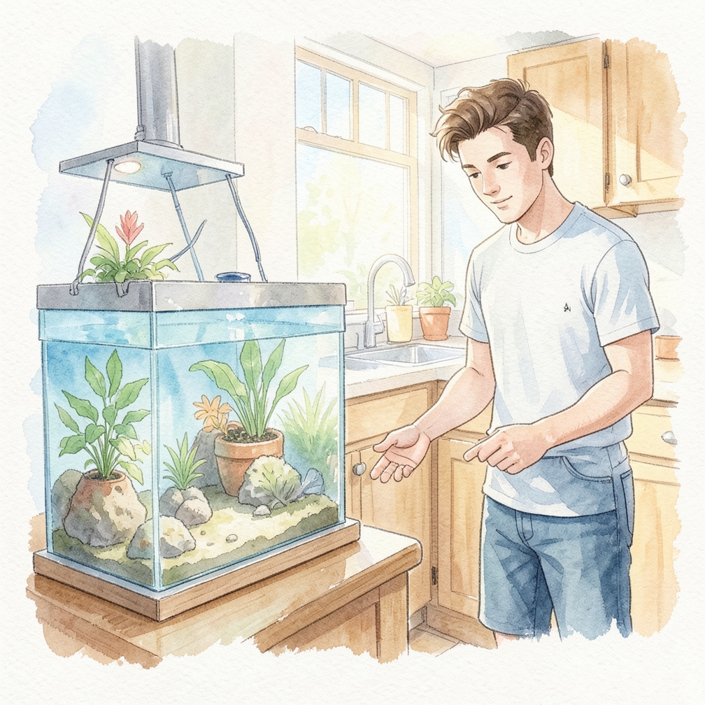 Drain the water out of your aquarium.