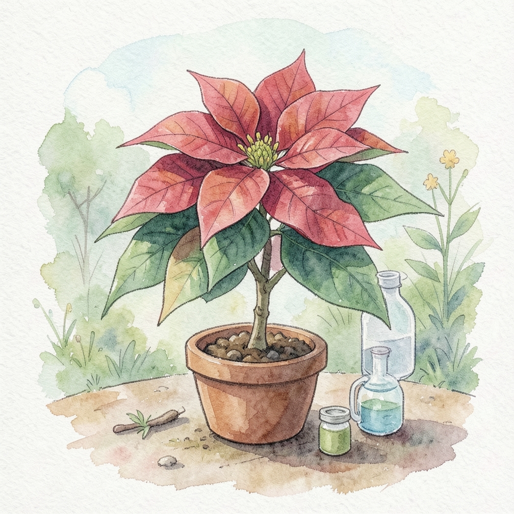 Fertilize the poinsettia.