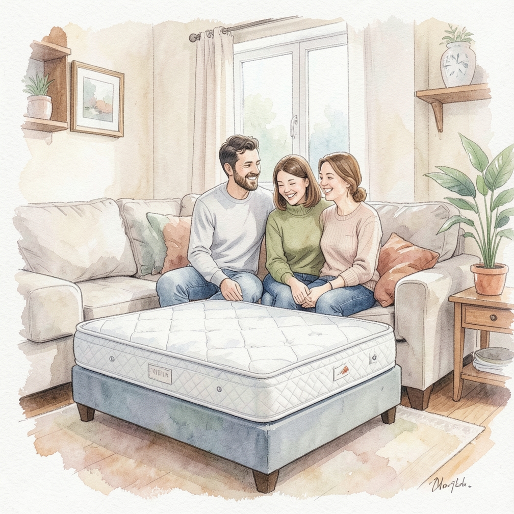 Place a bed skirt between the box spring and mattress to hide the frame.
