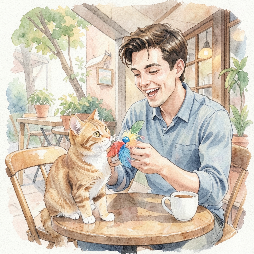 Give your cat a new toy.
