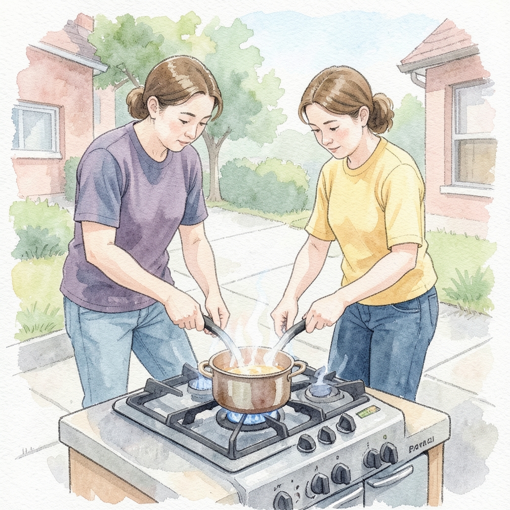 Place 3 eggs into a small pot on the stovetop.