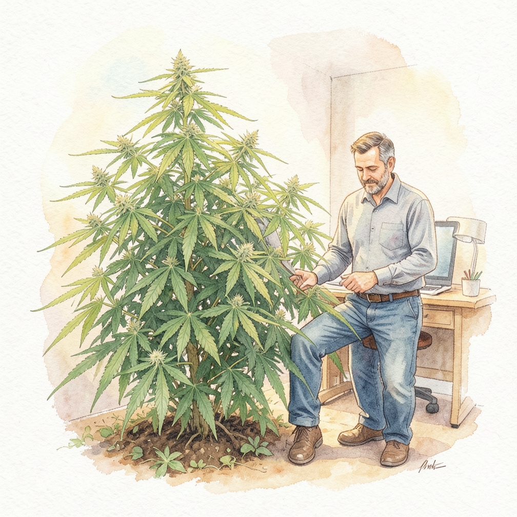 Look for fewer branches or leaves below the top part of the plant.
