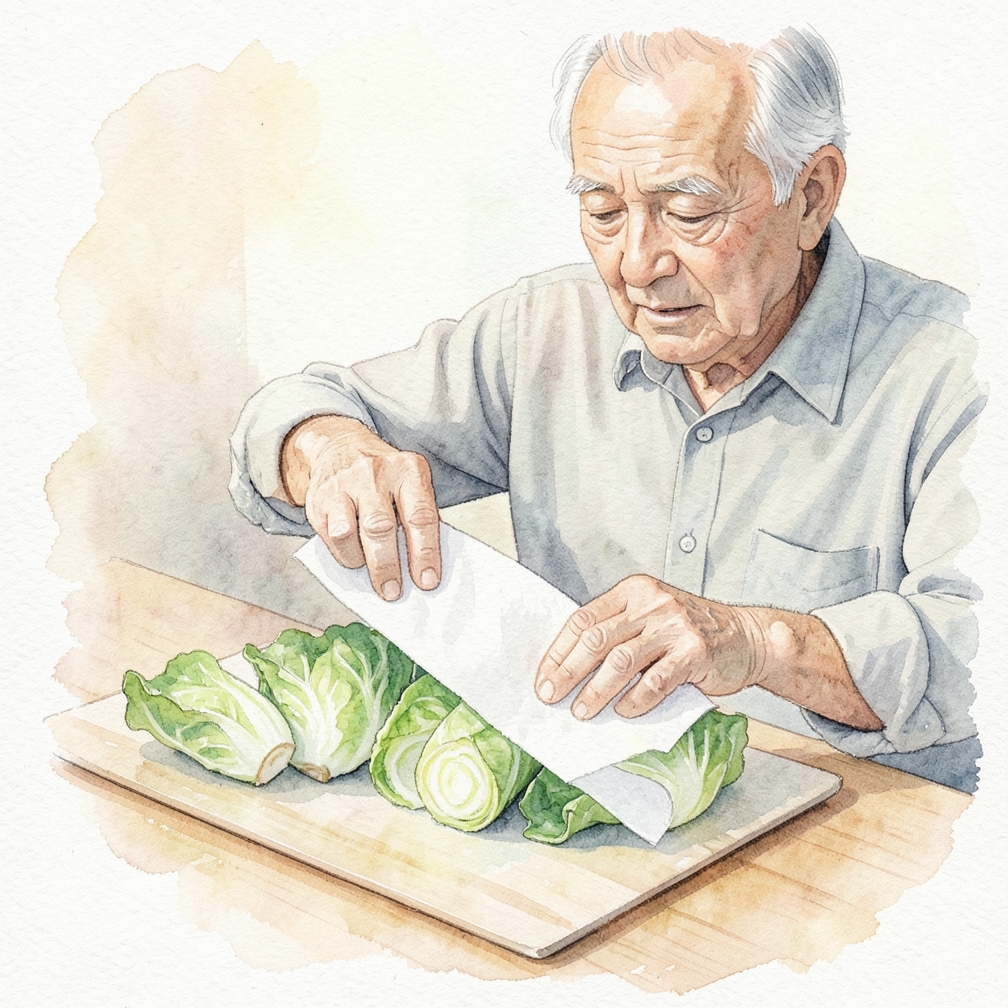 Chop off the base of the bok choy.