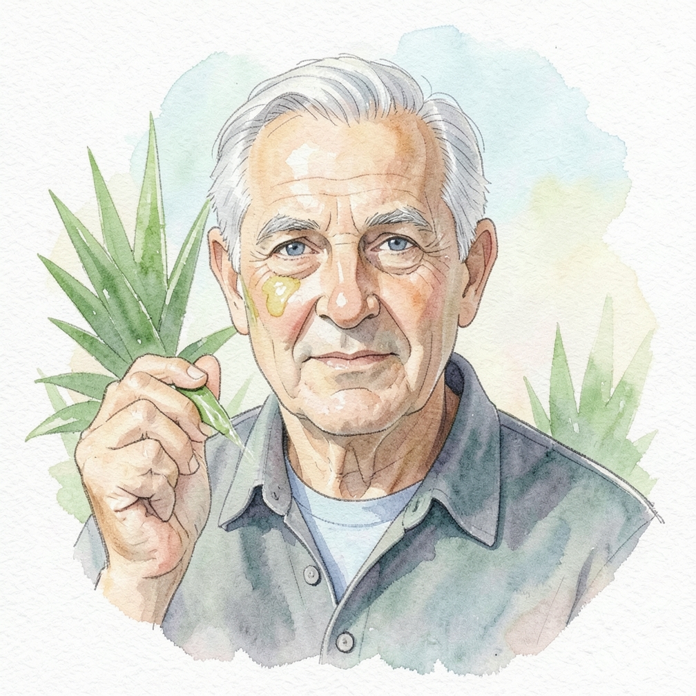 Press on aloe gel.