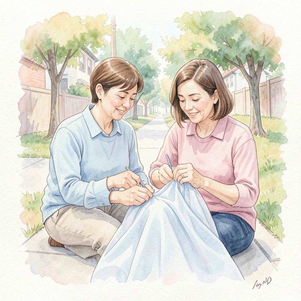 Set your machine to the straight stitch setting.