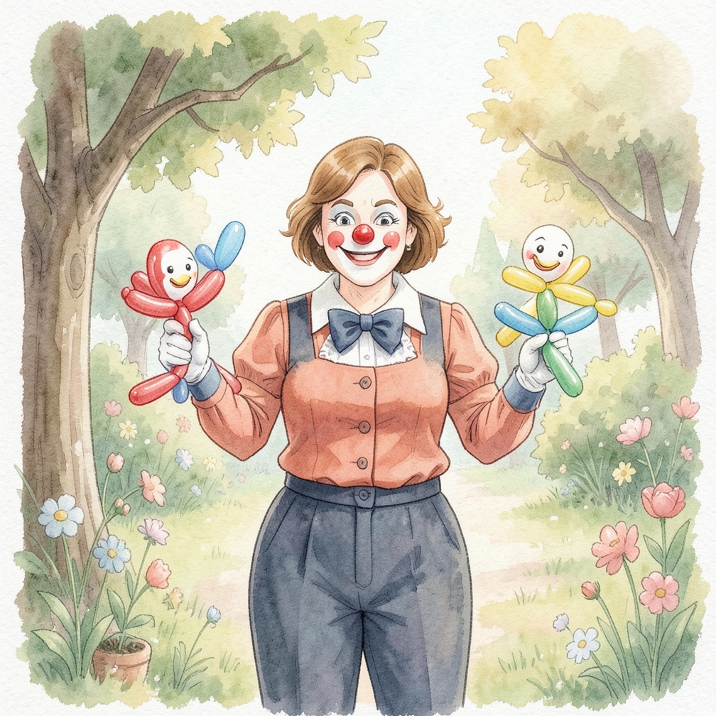 Acquire clown accessories.