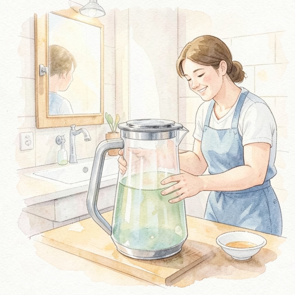 Put your pitcher back together to start drinking water again.