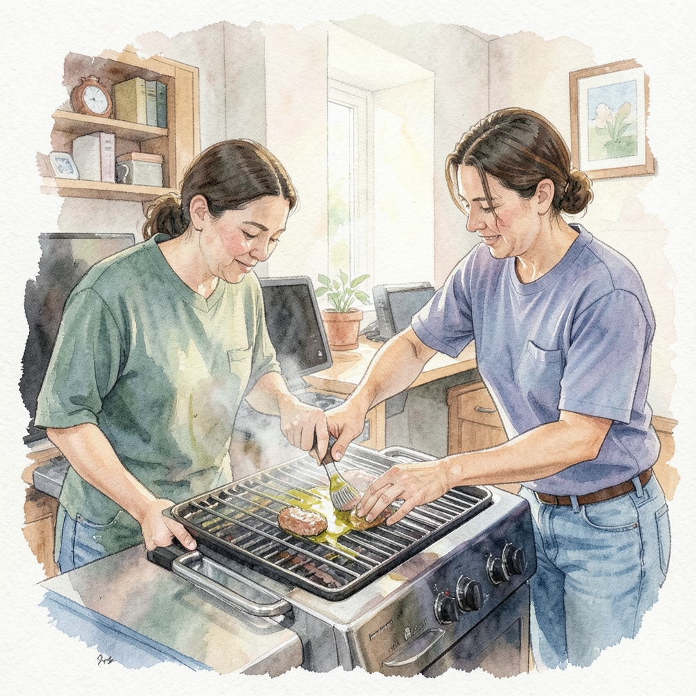 Preheat a grill.