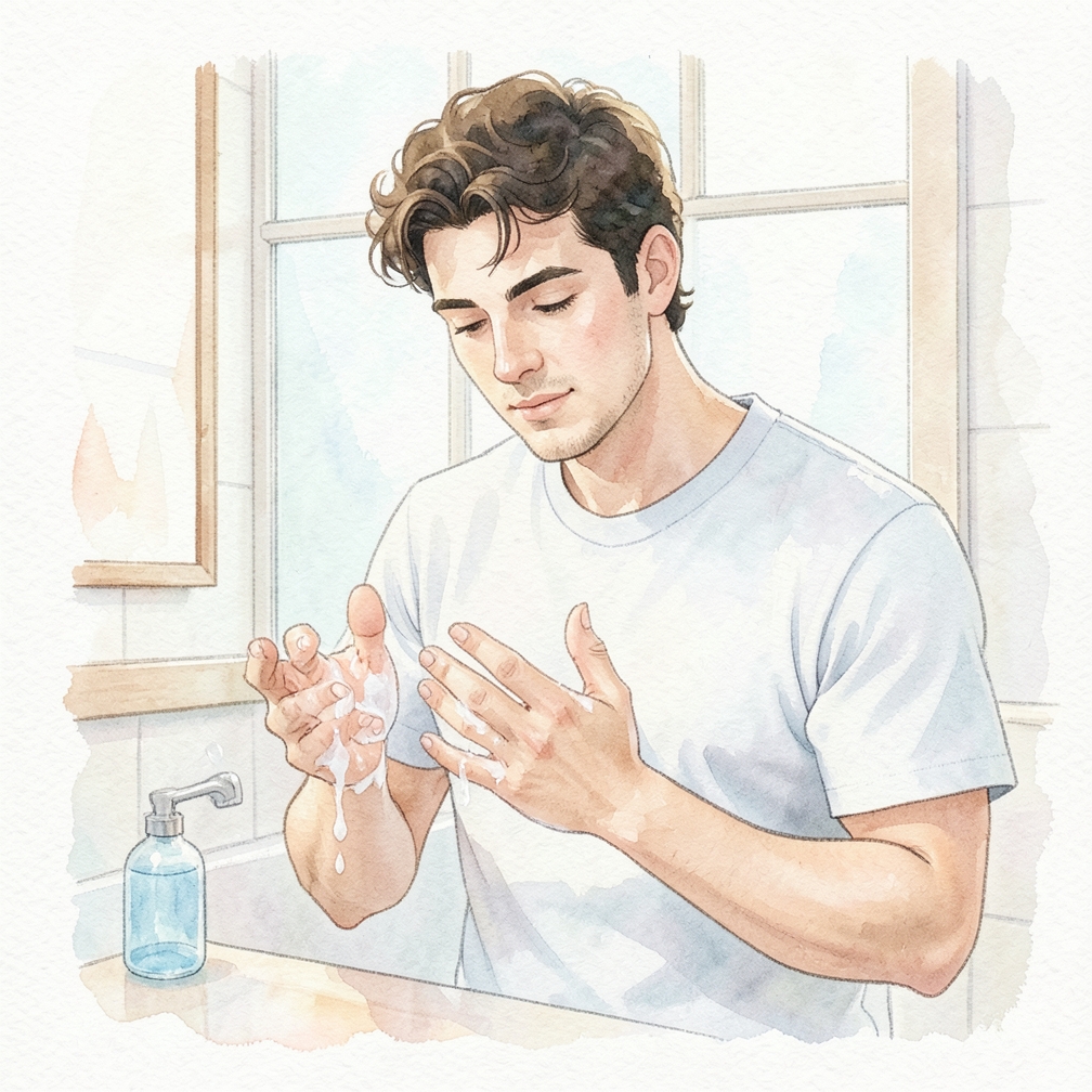Rinse your nails off in warm water to remove the solution.
