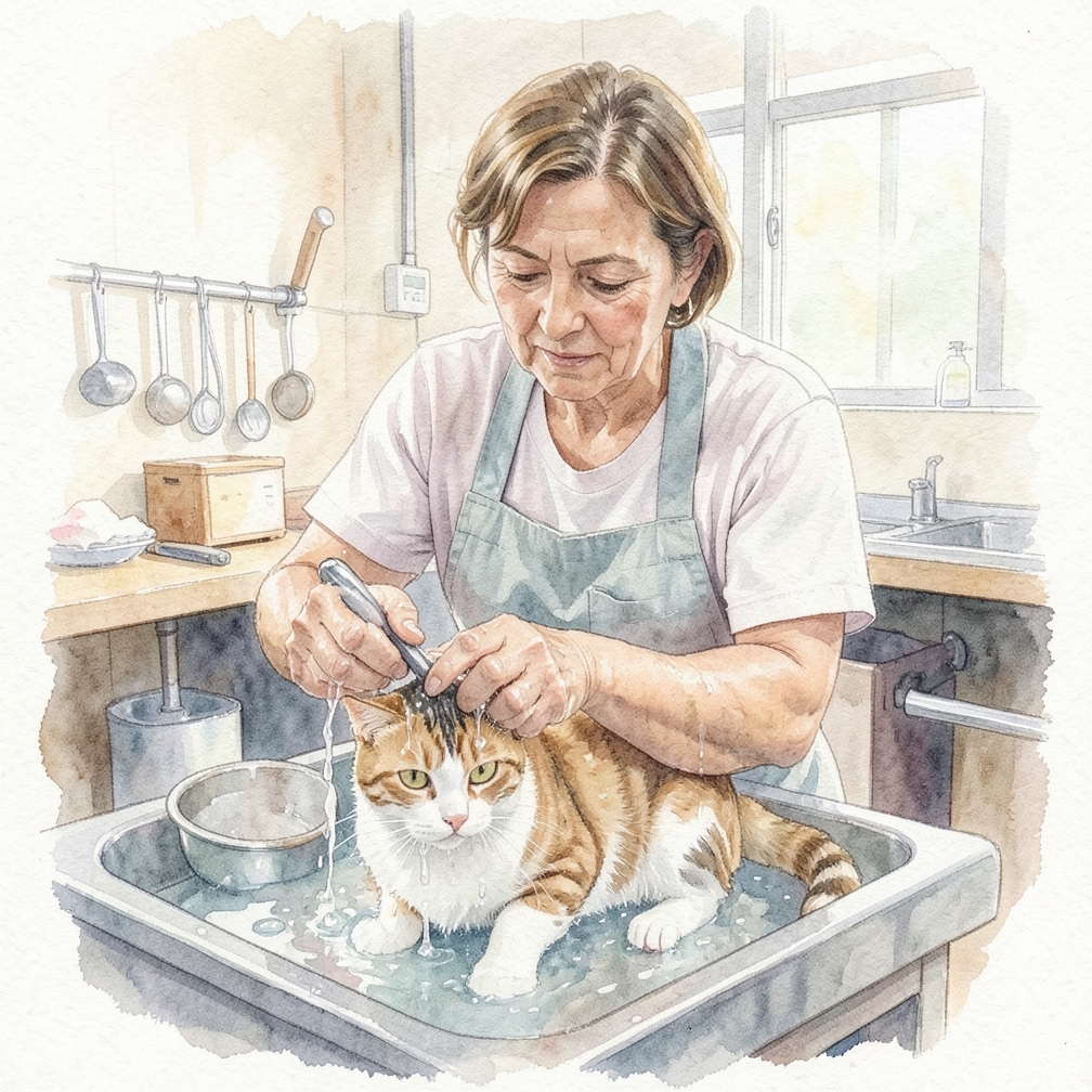 Rinse your cat thoroughly