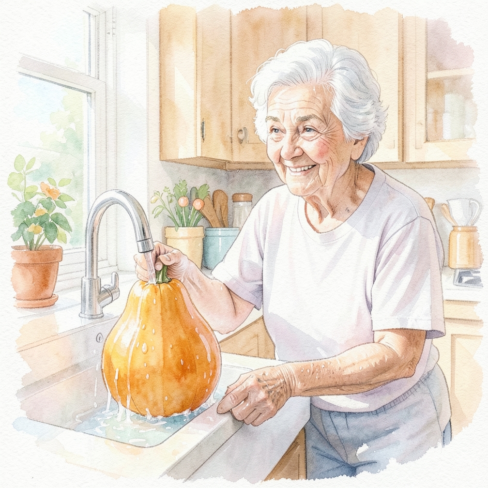 Wash the squash thoroughly under cool or warm running water.