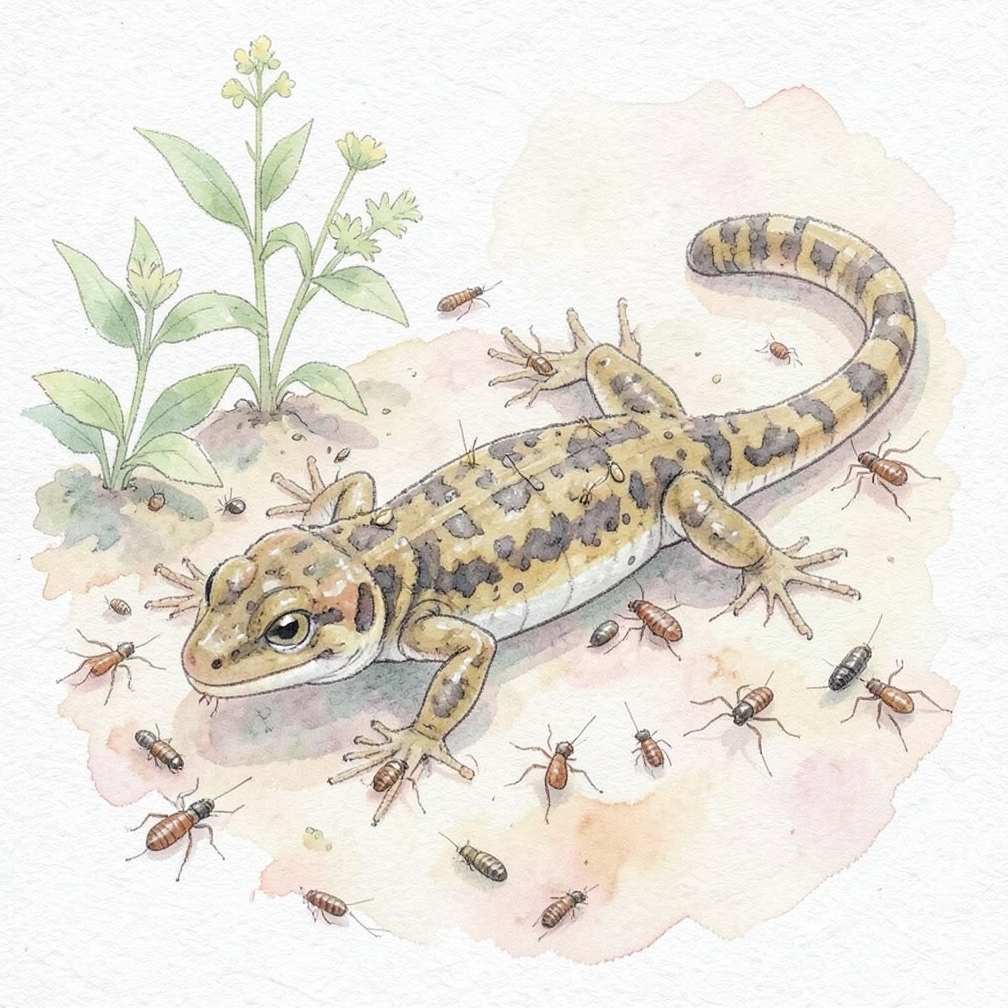Feed your skink a diet of insects.