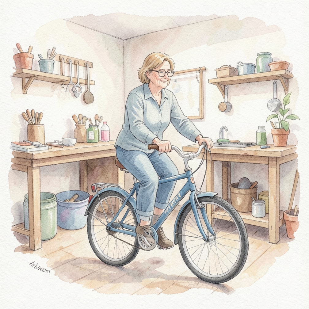 Adjust the bike seat so the rider can put their feet on the ground.