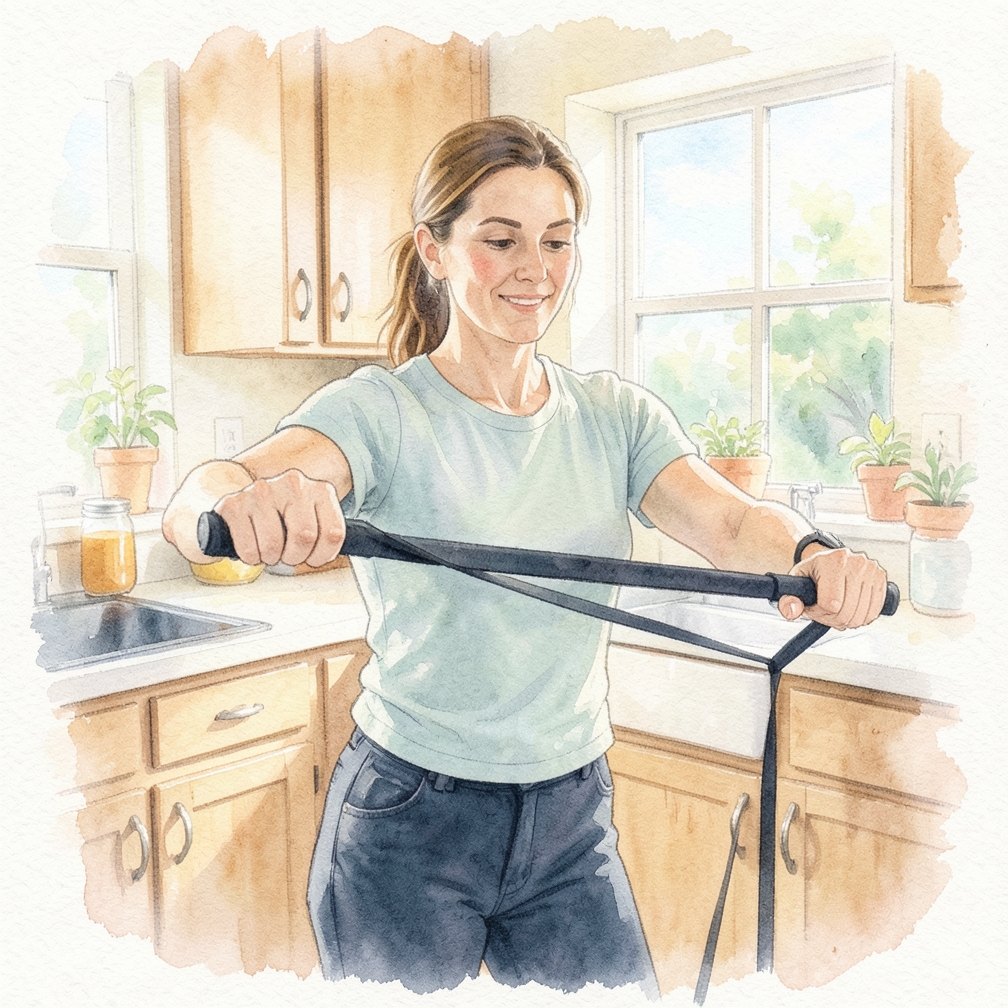 Exercise with a resistance band.