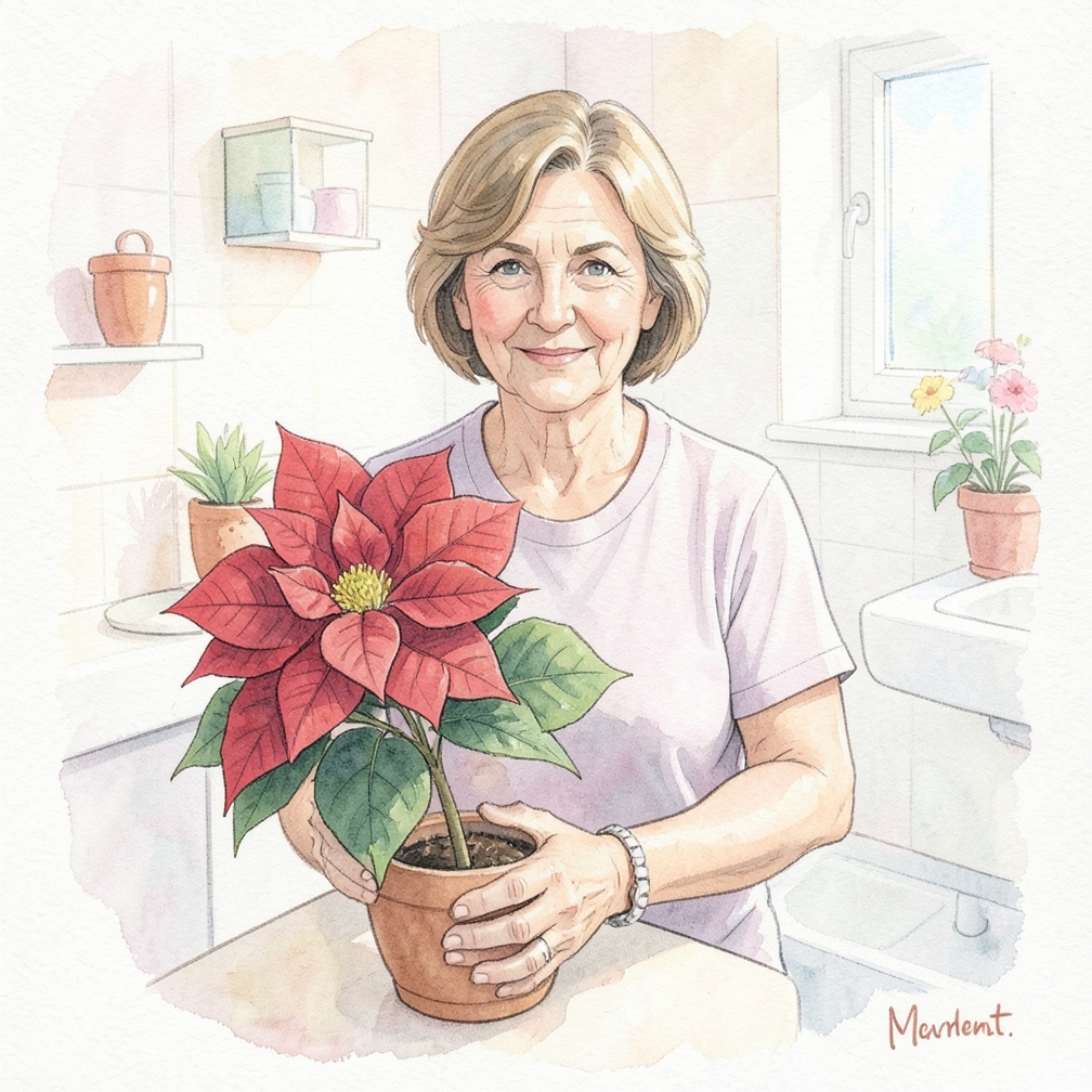 Prune often throughout the year to keep the poinsettias at this size.