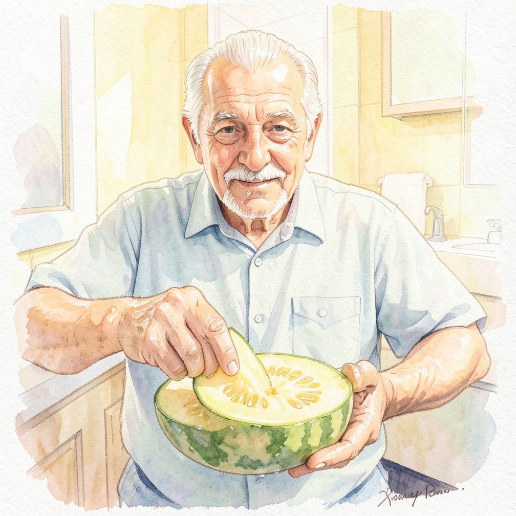Poach pepino melon in sugar